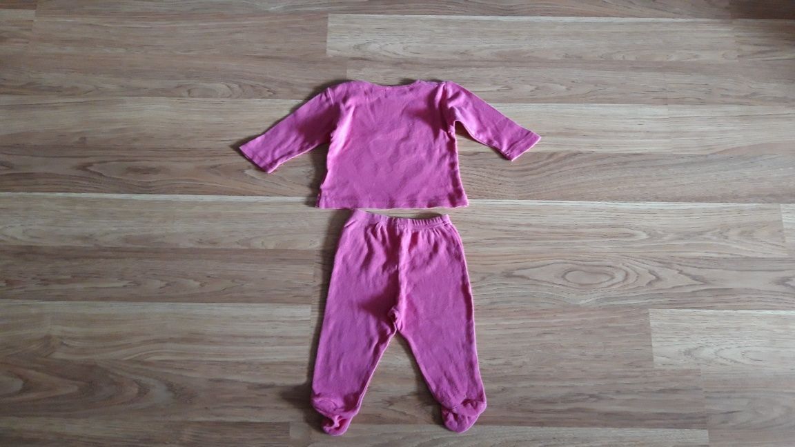 Różowy komplecik niemowlęcy dla dziewczynki r. 56- 62 cm