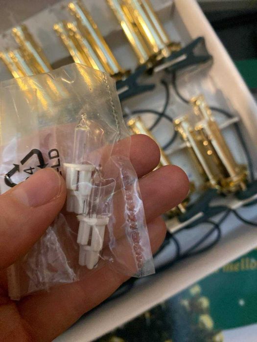 Винтажная гирлянда свечи на прищепке золотые в новом состоянии