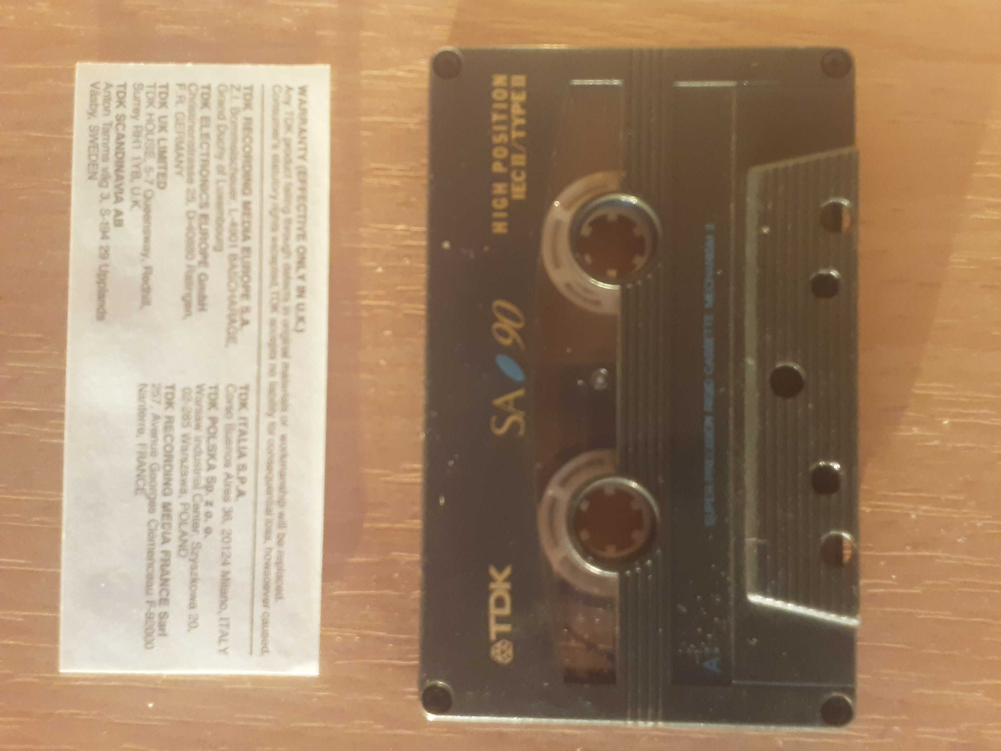 TDK SA 90 - kaseta chrom. z lat '94-97, wkładka i naklejki bez zapisów