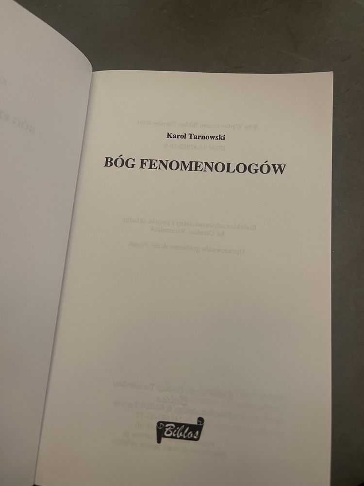 Bóg fenomenologów  Karol Tarnowski