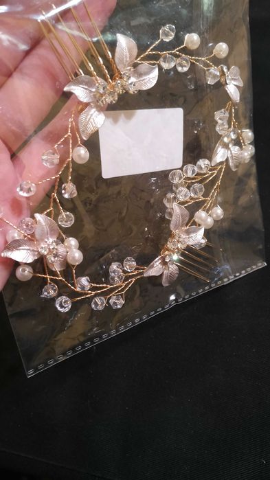 Wianek ozdoba do włosów grzebień podwójny spinka komunia wesele sesja