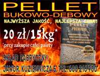 Pellet 20zl worek SKŁAD fabryczny, dębowo-bukowy, lider wśród pelletu.