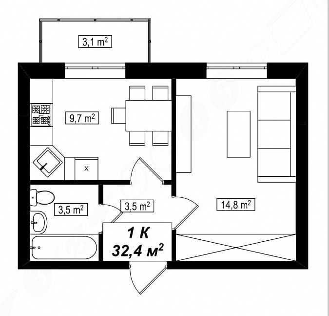 ЖК Амстердам Клубний - Квартира мрії! 32,4 м² с.Білогородка