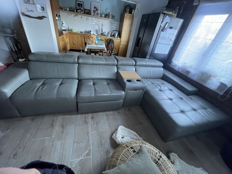 Skorzana sofa elektryczna funkcja relax