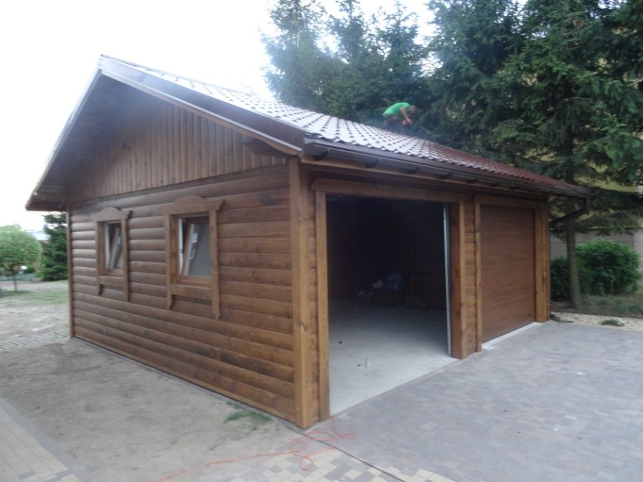 Drewniany garaż dwustanowiskowy ,wiata na samochód ,drewniane garaże