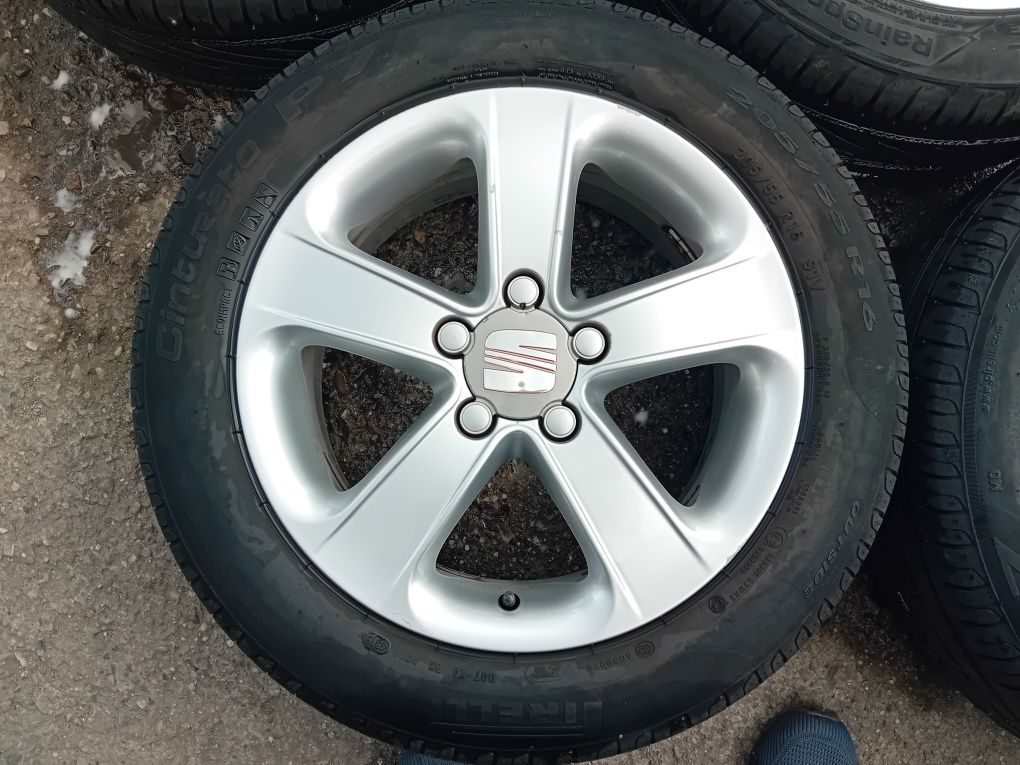 Alu 16" 5x112 oryg Seat Vw Audi nowe opony lato