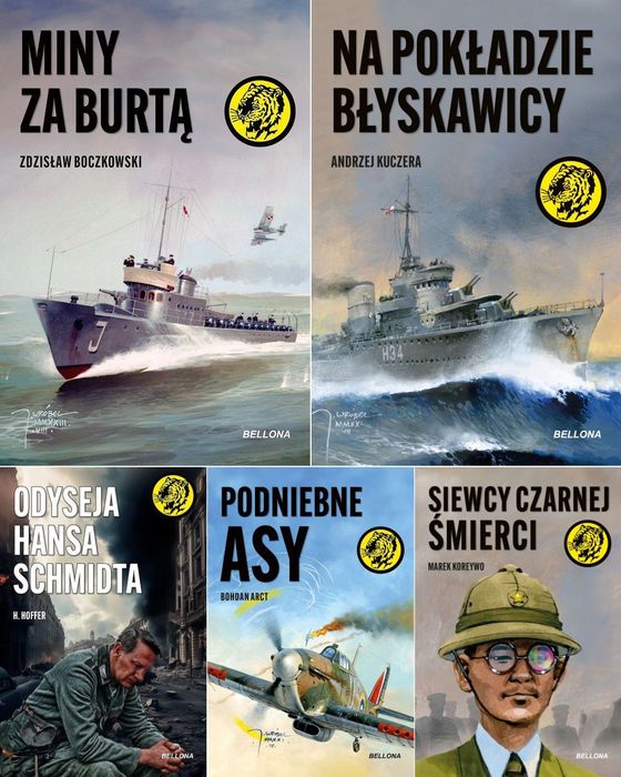 Seria Z Tygrysem Zestaw Książek Wydawnictwo Bellona 5 książek nowe