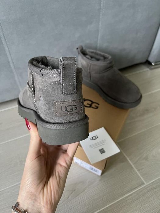 UGG classic ultra mini угги ультра короткие серые