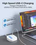 SooPii Ładowarka USB C 65 W, 6 portów USB, z ekranem LCD, stacja ładuj