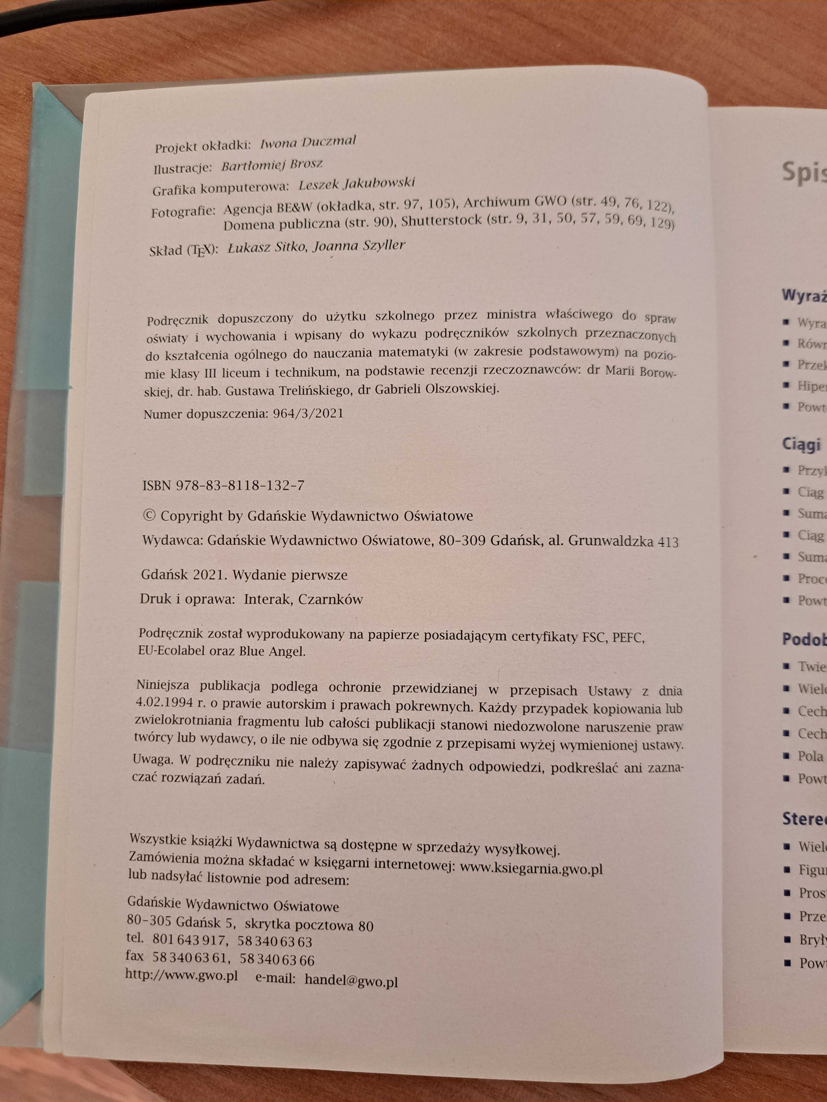 Matematyka z plusem. Klasa 3. Zakres podstawowy.