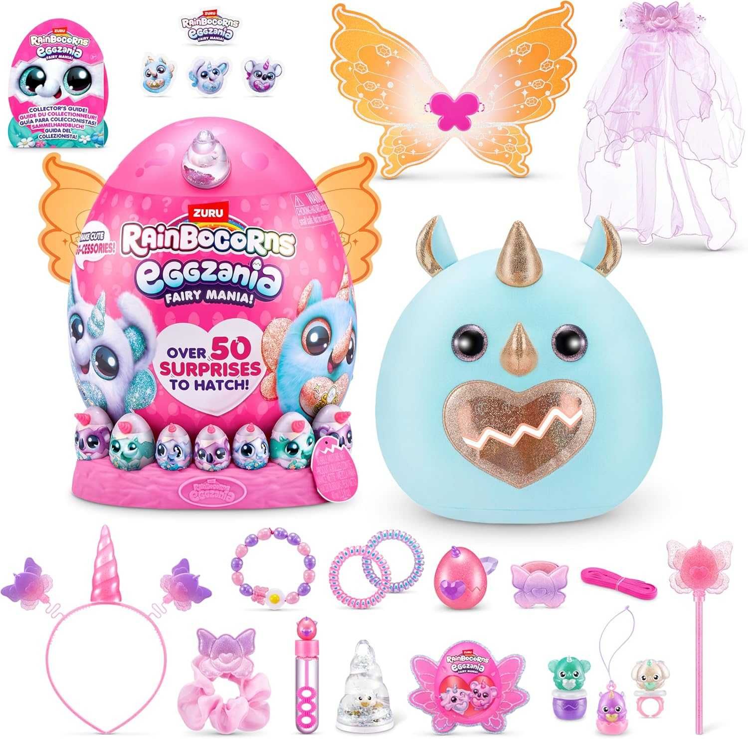 Большое Яйцо іграшка сюрприз Рейнбокорнс Eggzania Fairy Mania Rhino