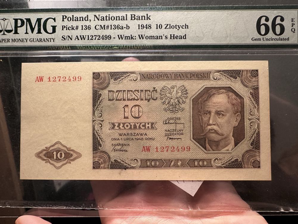 10 zł 1948 r pmg 66 unc prl