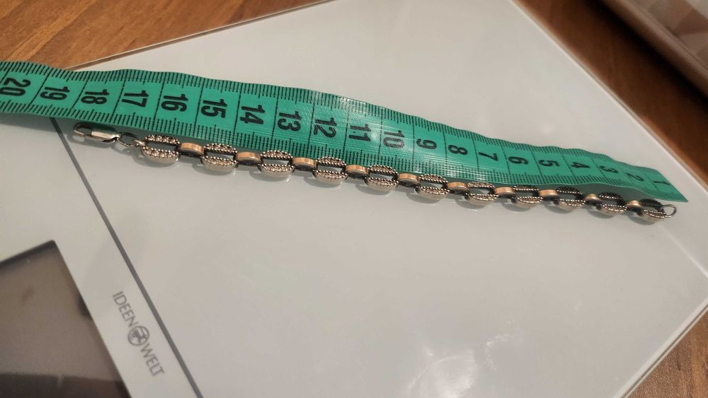 Srebrna bransoletka ze złotem