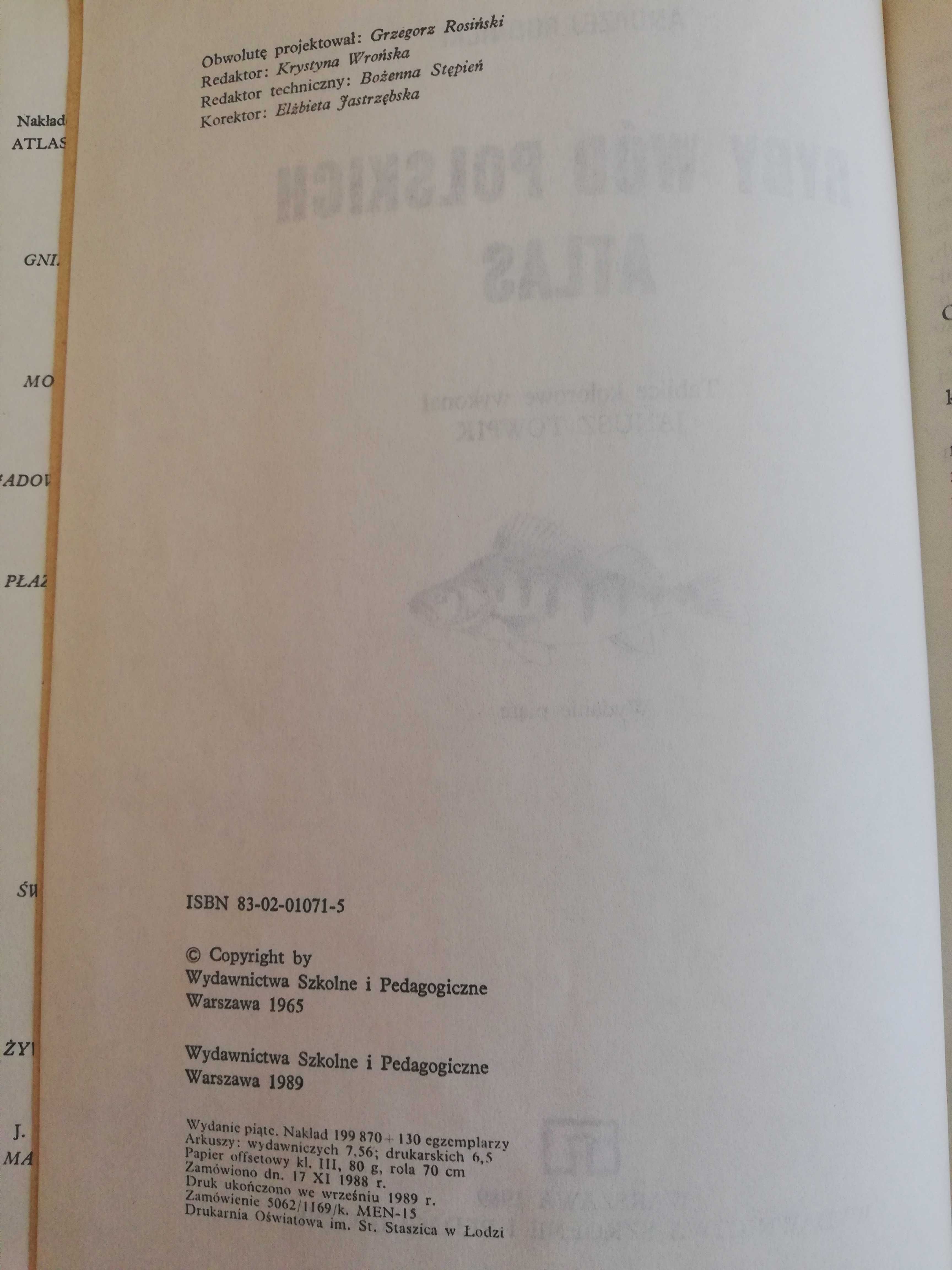 Atlas - Ryby wód polskich - Andrzej Rudnicki - 1989 rok