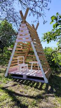 Drewniany domek ogrodowy Tipi dla dzieci