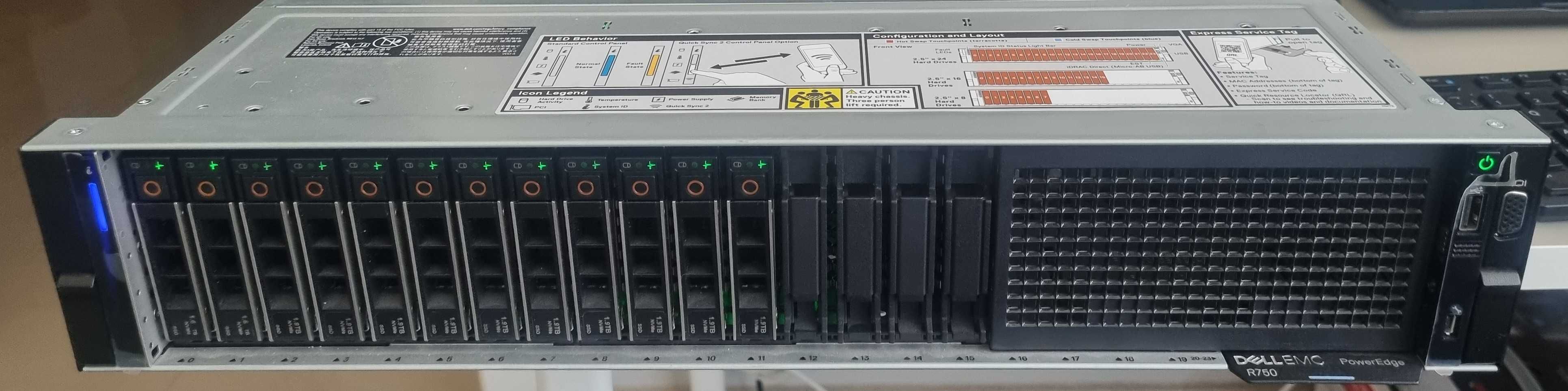 Dell PowerEdge R750 16x2.5" NVME 2x Gold 6330 16x 32GB 10x1.92 SSD
