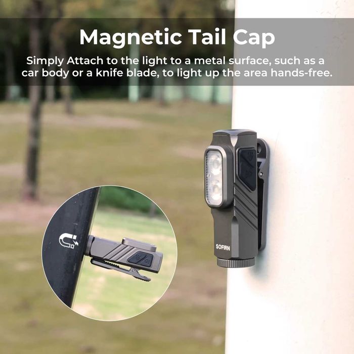 Latarka EDC mini SOFIRN ST10 + klips + magnes+ akumulator