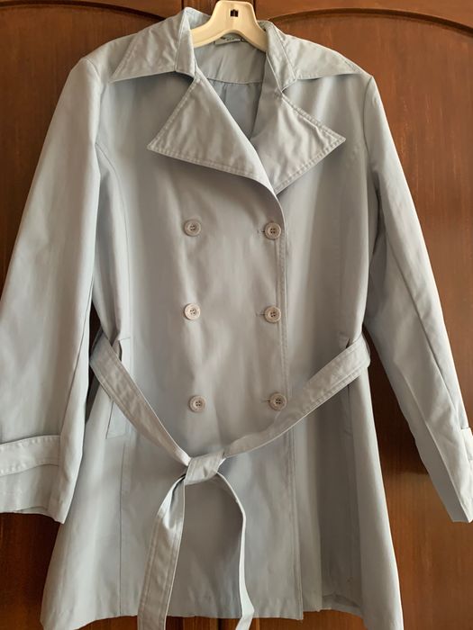 Тренч жіночий блакитний