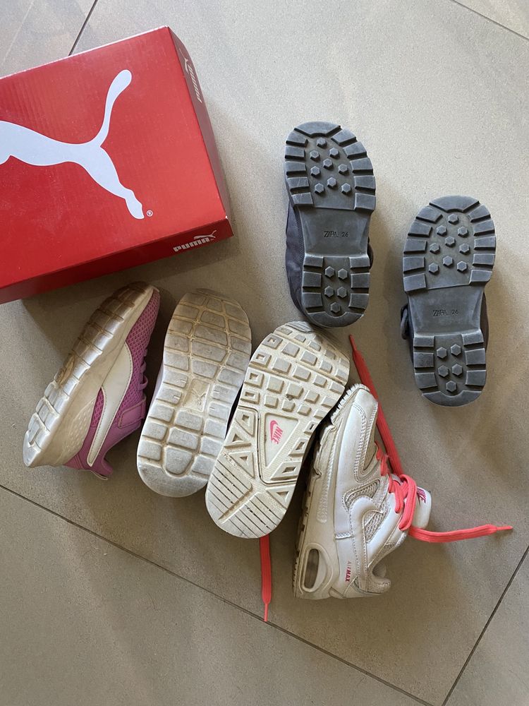 Zestaw obuwie dla dziecka Nike,  Zara, Puma 26 rozmiar