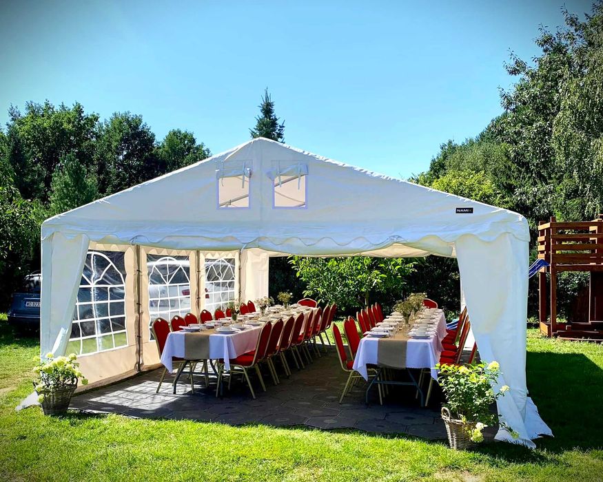 Wynajem namiotów , krzeseł , stołów , zastawy , pokrowców , nagrzewnic