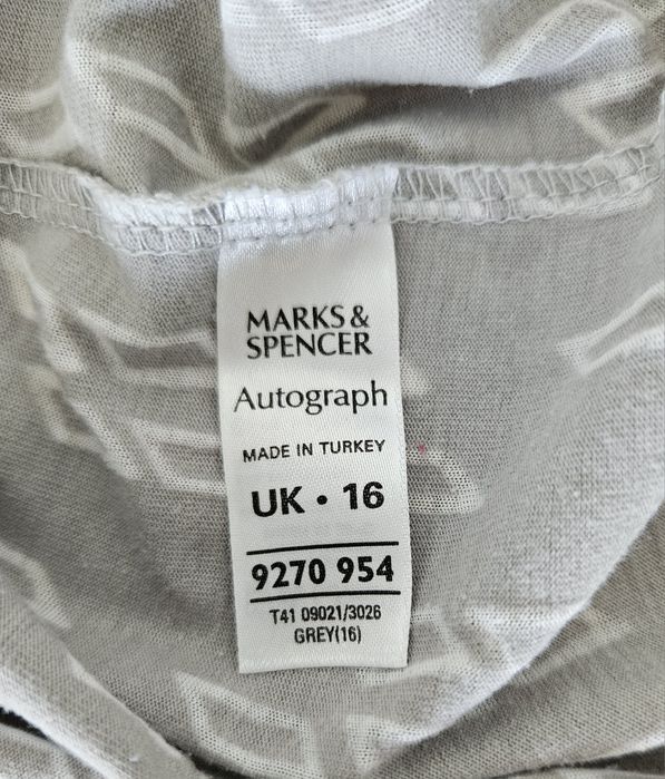 Damsa bluzka z krótkim rękawkiem; 44/16/XXL; Marks & Spencer; szara
Ro