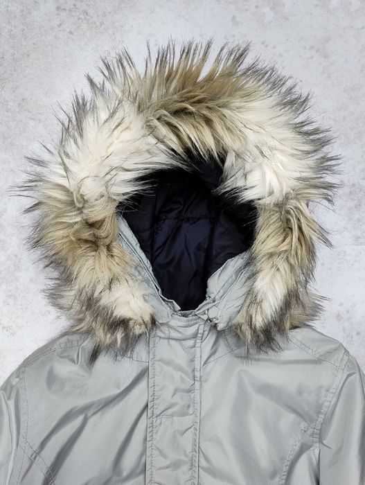 Napapijri expedition parka grey S zimowa kurtka z futrem ocieplana