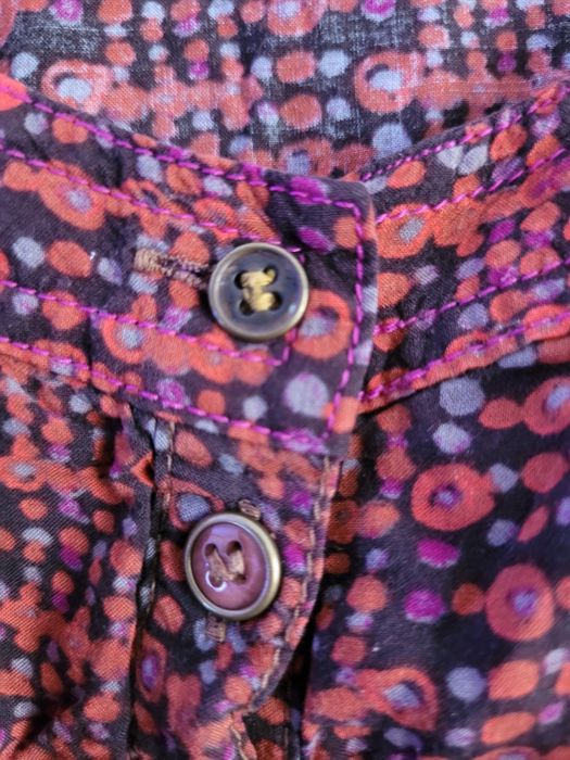 Ceglana wiązana pod biustem sukienka EDC 42 XL retro vintage boho styl