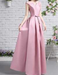 Сукня випуск святкова вечірня рожева пудра S XS атлас
