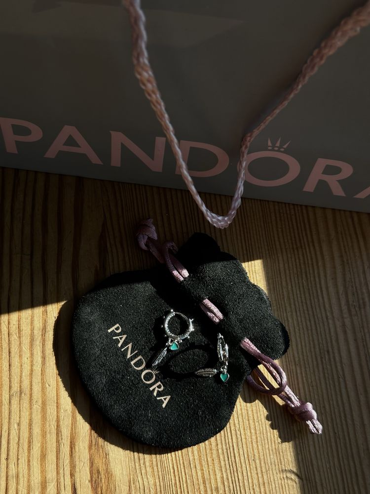 Сережки Pandora Магічне пір'я оригінал