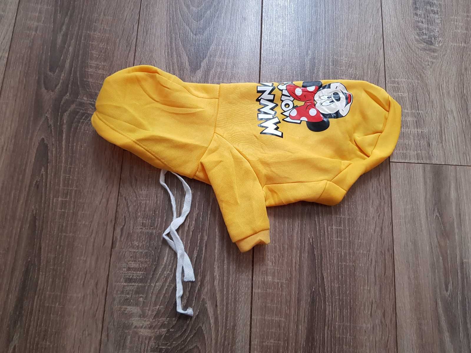 Żółta bluza z kapturem dla psa Myszka Minnie Disney S ubranko