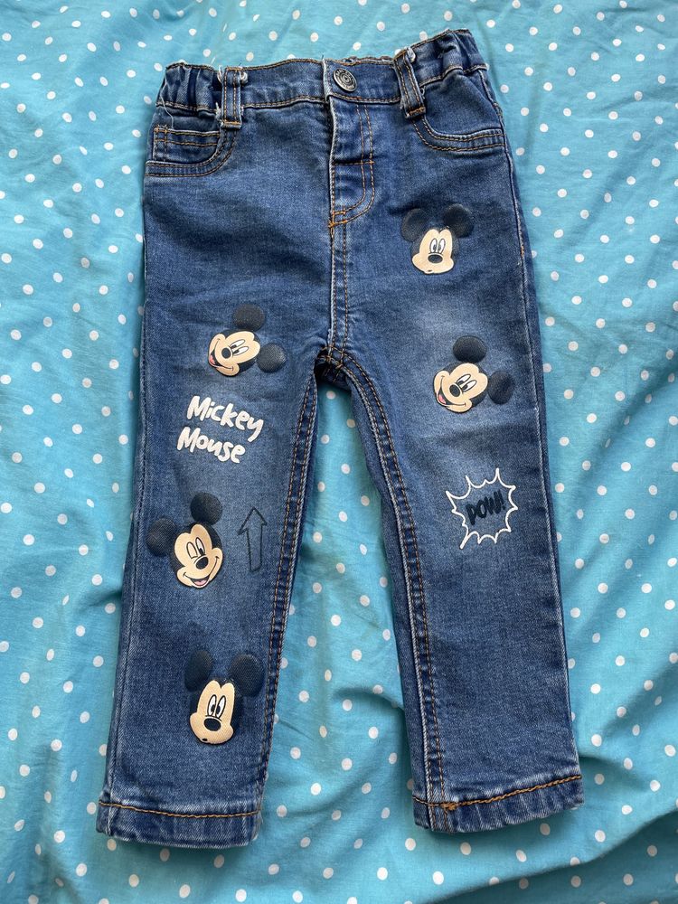 Spodnie jeansy 86 dla chlopca myszka Mickey 4
