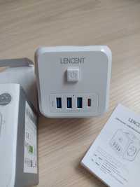 Мережевий фільтр Lencent 7 в 1 (трійник 3 USB, Type-C, 3 розетки).