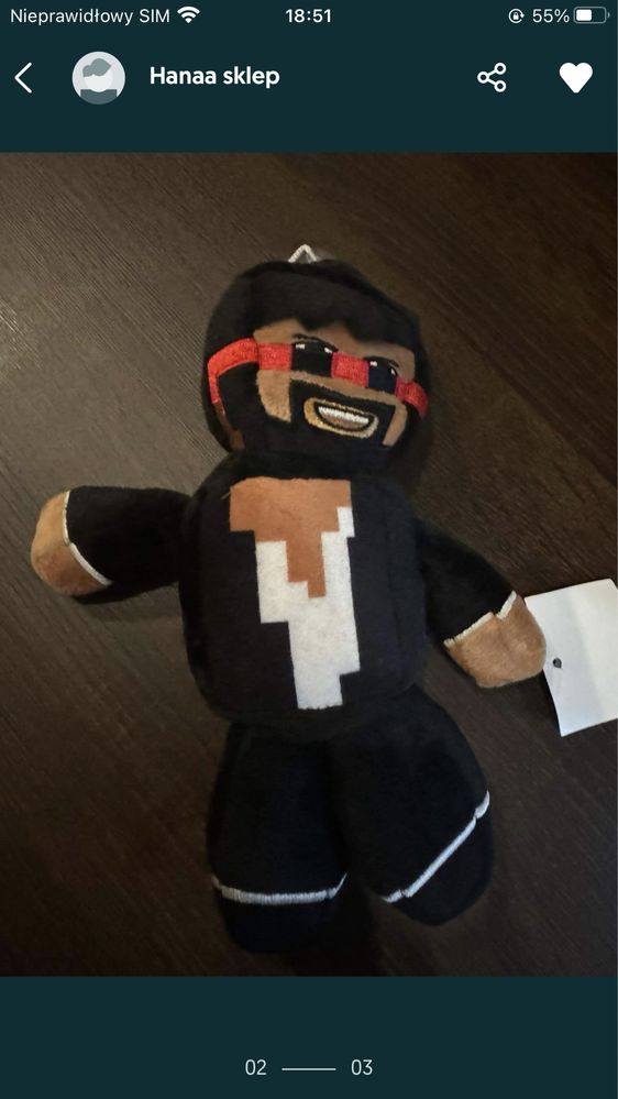 Maskotka Minecraft 23cm 48tknz