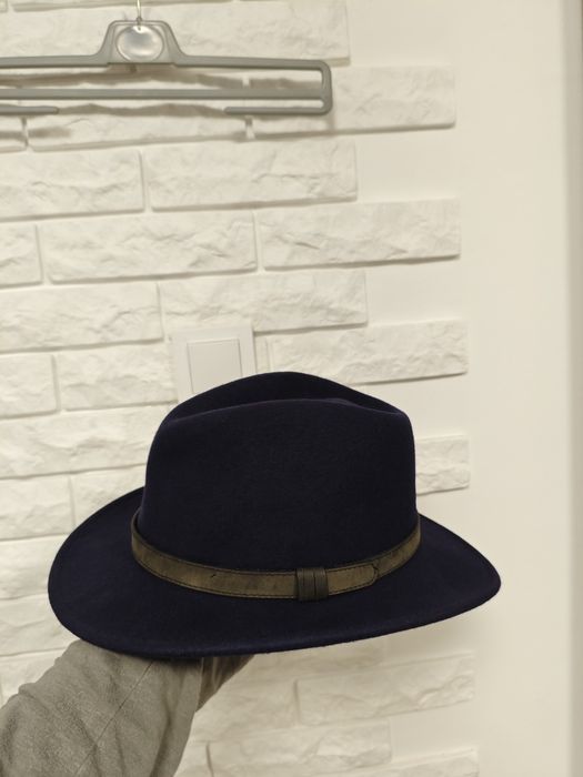 Stetson fedora р M синій капелюх фетровий шерстяний шляпа синяя федора