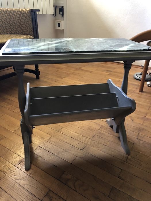 Stolik gazetnik marmur odrestaurowany chabby chick lata 70 te