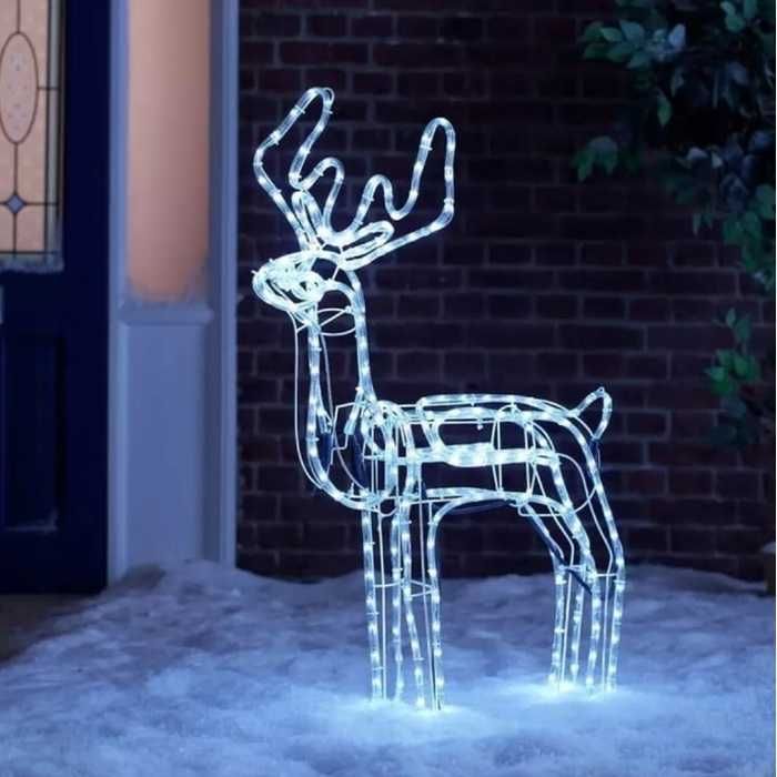 RENIFER LED Świecący 110cm Ruchoma Głowa ŚWIĄTECZNE Lampki ZEWNĘTRZNE