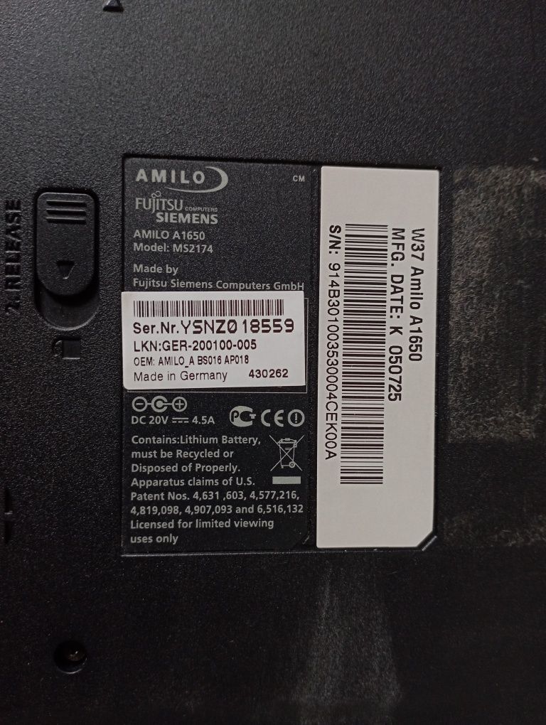 Разбор  Fujitsu Simens amilo a1650 ms2174