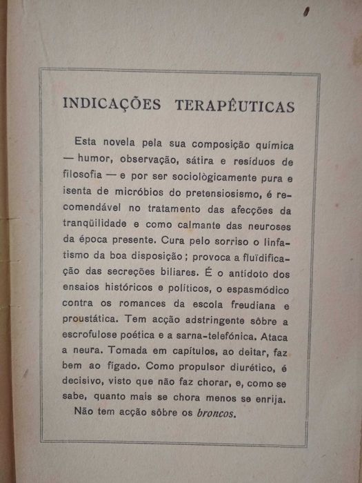 REMÉDIO DAS CALDAS
Novela Humorística e medicinal.