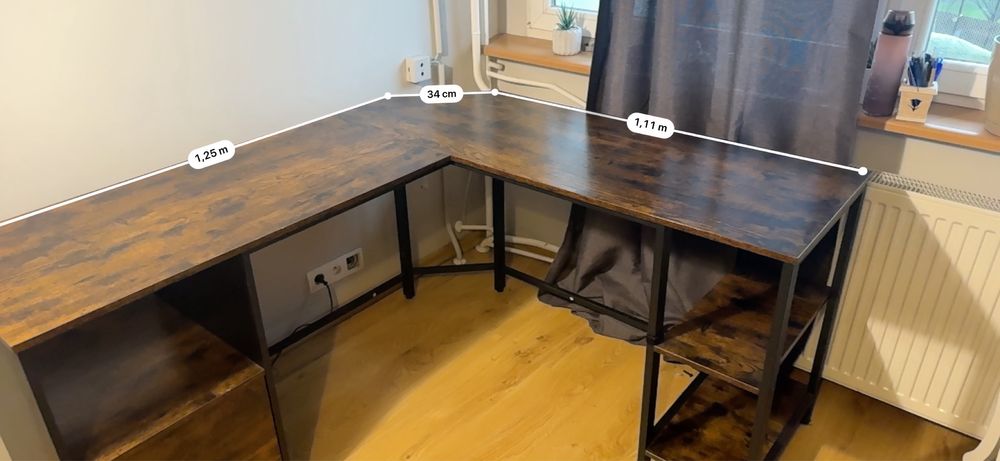 Nowoczesne biurko narożne L-shape – stan bardzo dobry!