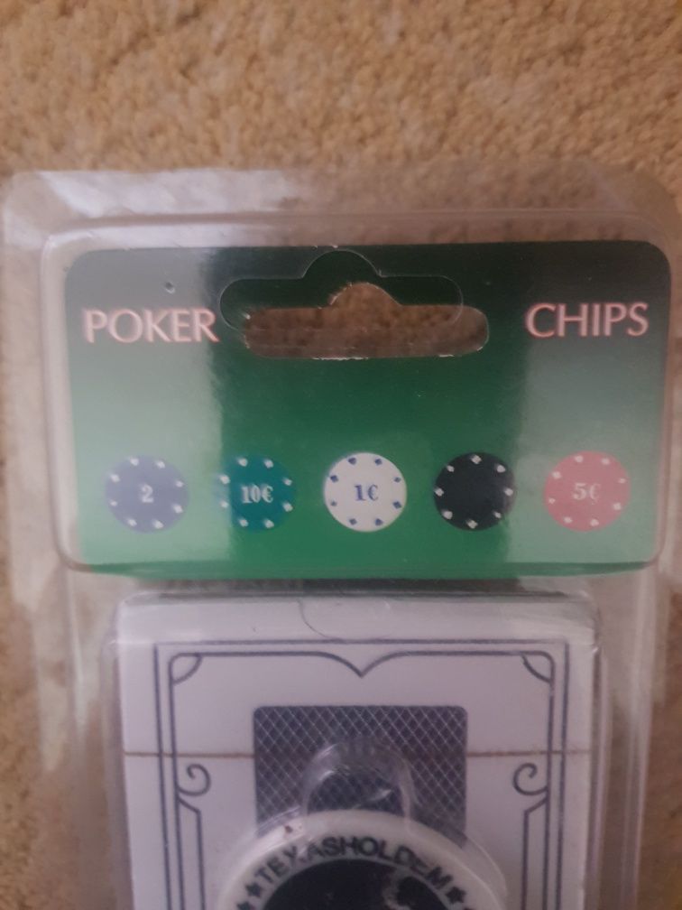 poker karty, żetony