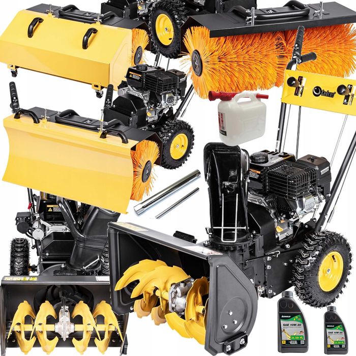 Odśnieżarka SPALINOWA + Zamiatarka 4in1 80cm+ PŁUG ŚNIEŻNY 80cm eSTART