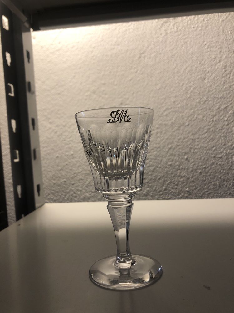 Conjunto de copo cristal com gravacao de monograma