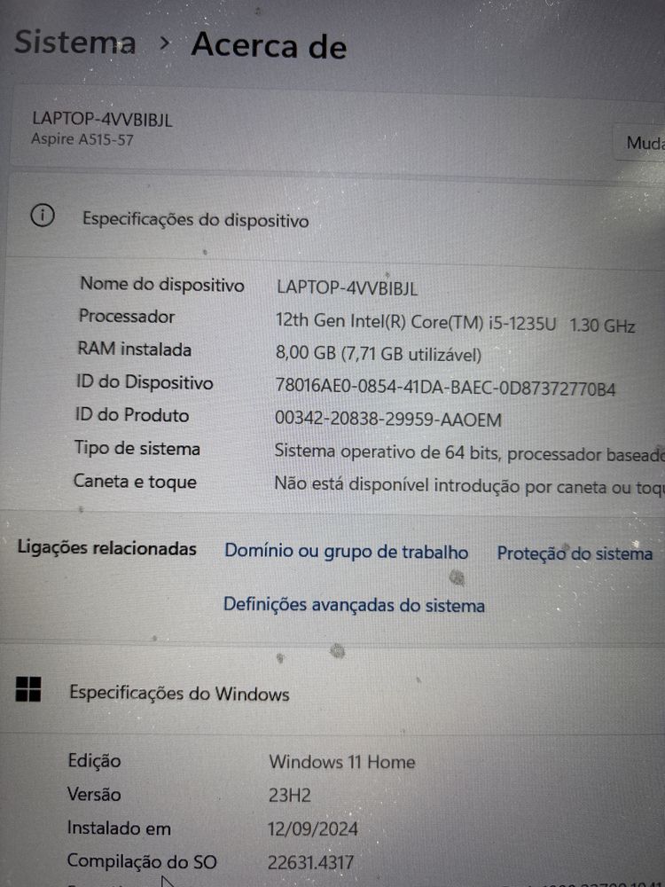 Computador Portátil Acer Aspire 5 15 A515 i5-1235U RAM 8 GB 512 SSD