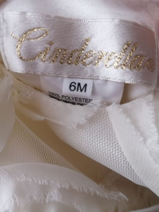 Sukienka balowa Cinderella chrzest chrzciny księżniczka 68 cm ecru