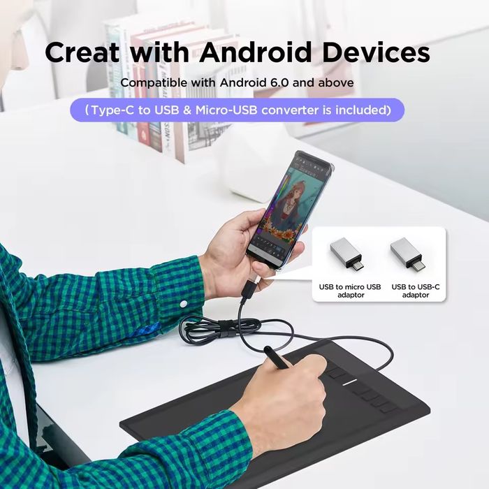 UGEE M708 графический планшет 10” с 8 клавишами + стилус 8192 уровней