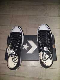 All Star Converse em pele com plataforma