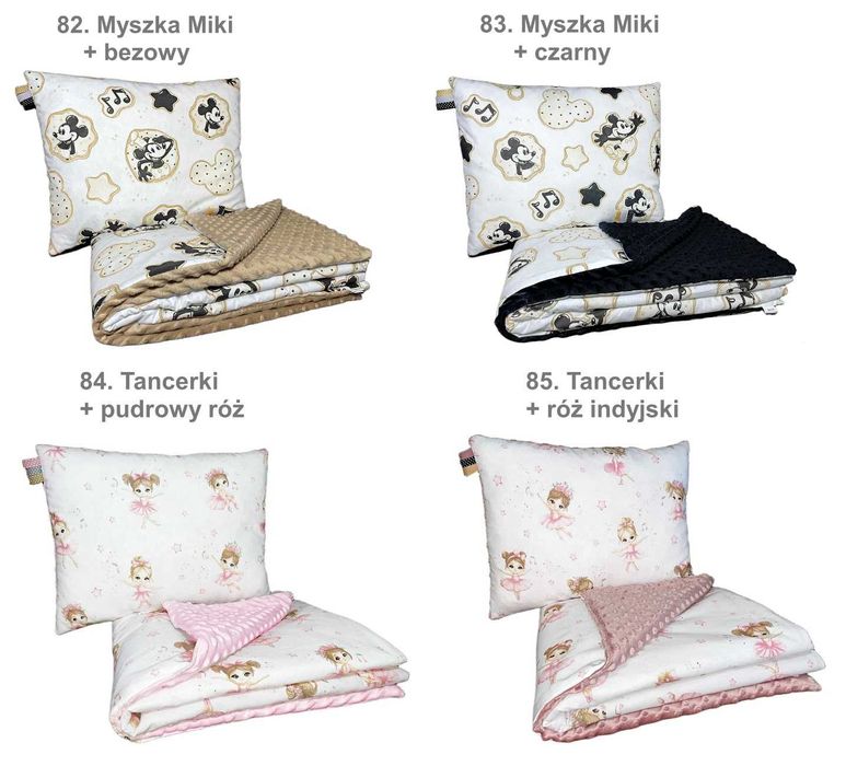 Koc Kocyk Minky 100x135 + Poduszka Przedszkolaka Belbi