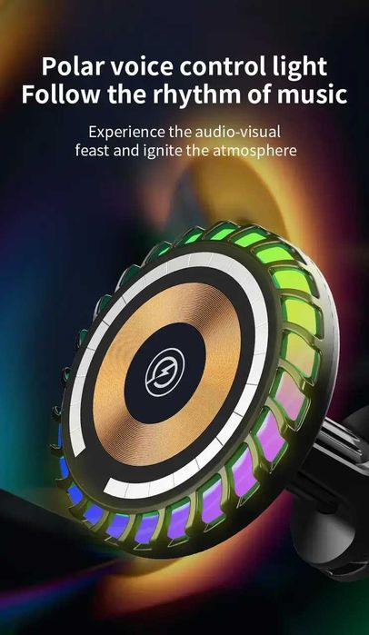 Держатель магнитный iPhone в машину W06 MagSafe RGB для айфона тримач