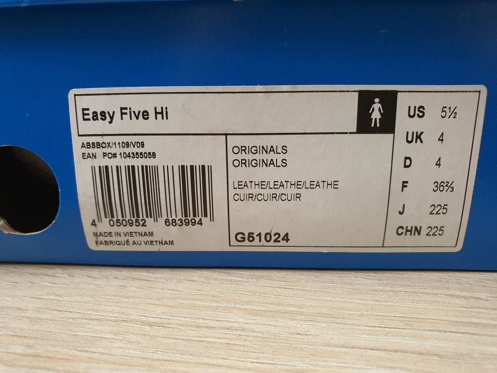 Adidas easy five hi 36 2/3 22,5 cm ocieplane superstar