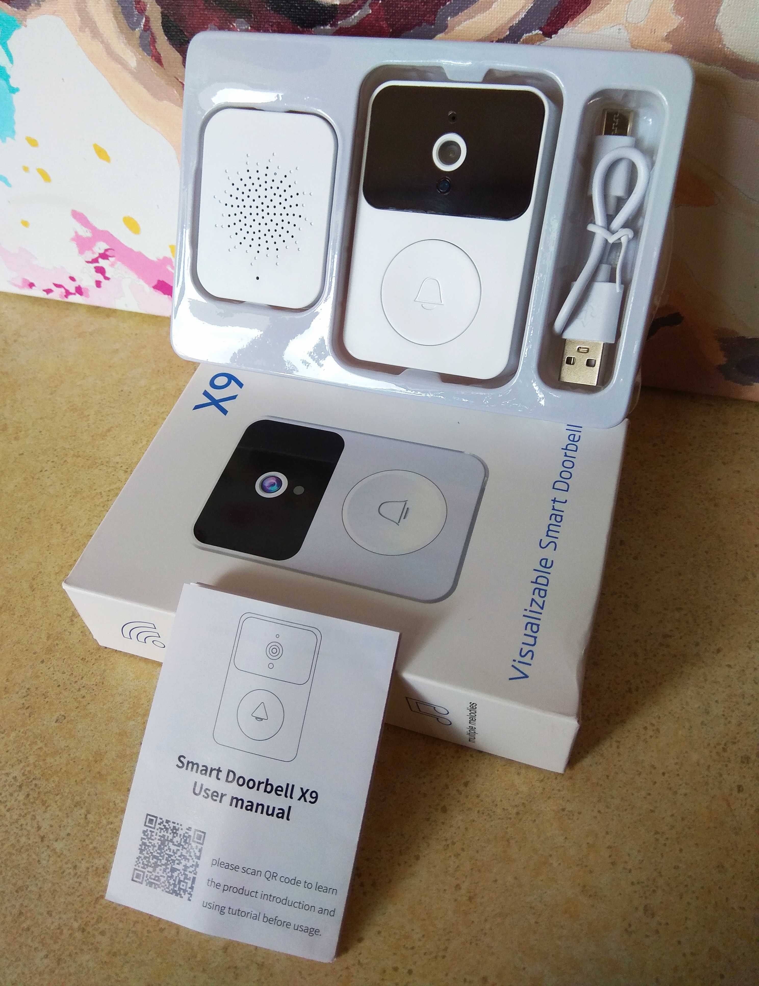 Відеодомофон бездротовий doorbell x9, з камерою wi-fi та датчиком руху